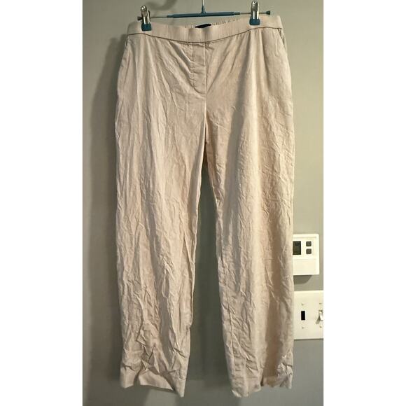 Theory‎ Pants Treeca Pull On Pants Eco Sharkskin Linen Women’s 6 Classic - Picture 1 of 7